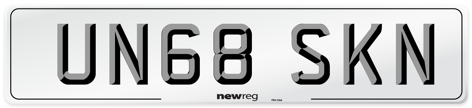 UN68 SKN Number Plate from New Reg